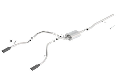 Borla 14 Silv/Sierra C/B Exhaust ATAK 1500 5.3L V8 AT/MT 2&4WD Ext Cab (78.7) WB - Black Chrome-Catback-Borla