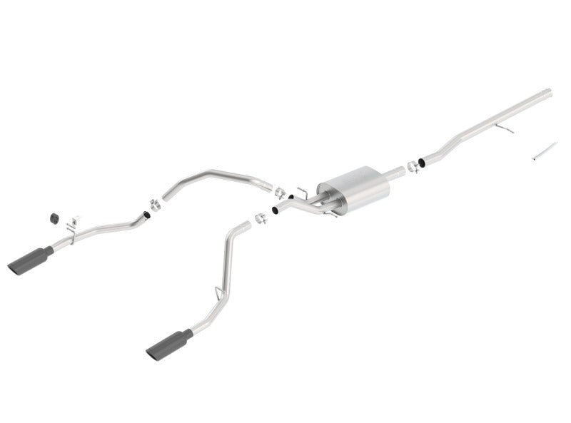 Borla 14 Silv/Sierra C/B Exhaust ATAK 1500 5.3L V8 AT/MT 2&4WD Ext Cab (78.7) WB - Black Chrome-Catback-Borla