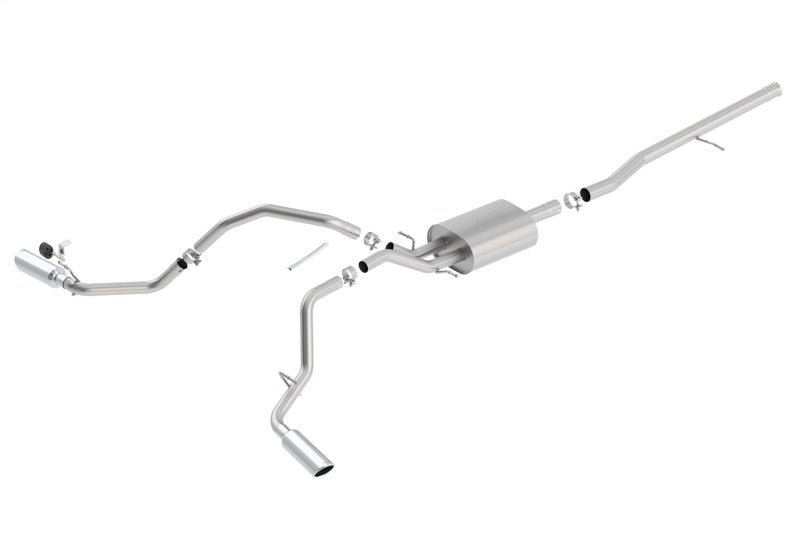 Borla 14 Silv/Sierra C/B Exhaust S-Type 1500 5.3L V8 AT/MT 2&4WD Ext Cab Split Side Exit-Catback-Borla