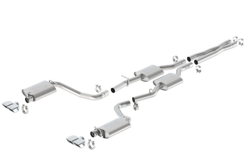 Borla 15-16 Dodge Challenger R/T 5.7L Dual Rectangle Angle Cut Dual Split Rear Exit ATAK Exhaust-Catback-Borla
