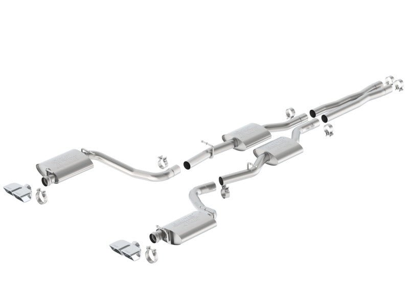 Borla 15-16 Dodge Challenger R/T 5.7L Dual Rectangle Angle Cut Dual Split Rear Exit ATAK Exhaust-Catback-Borla