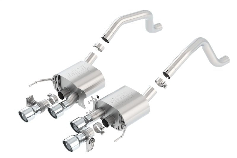 Borla 15 Chevy Corvette C7 ZO6 6.2L w/o AFM w/ NPP ATAK Quad RD RL AC Tips Center Rear Exit Exhaust-Catback-Borla