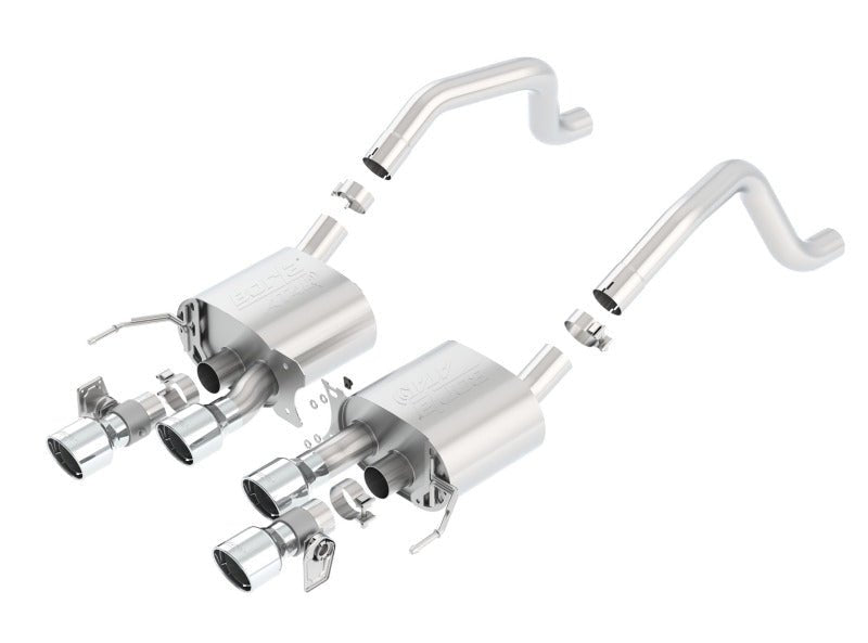 Borla 15 Chevy Corvette C7 ZO6 6.2L w/o AFM w/ NPP ATAK Quad RD RL IC Tips Center Rear Exit Exhaust-Catback-Borla