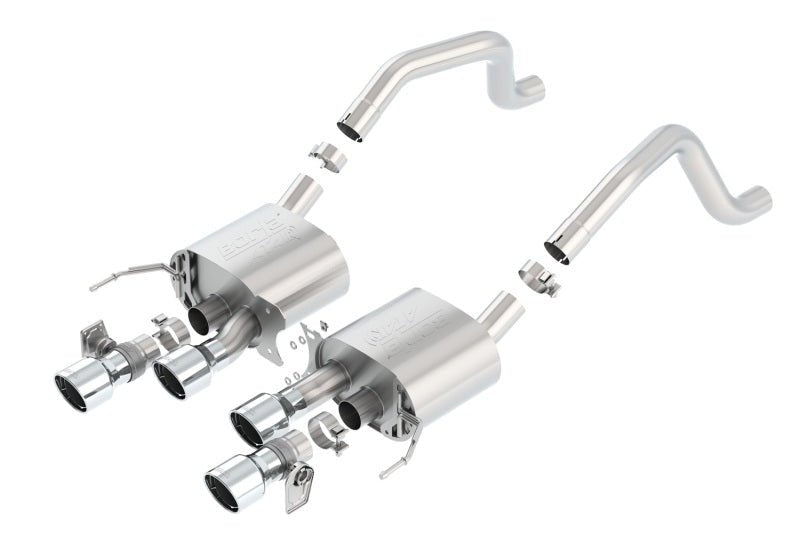 Borla 15 Chevy Corvette C7 ZO6 6.2L w/o AFM w/ NPP ATAK Quad RD RL IC Tips Center Rear Exit Exhaust-Catback-Borla