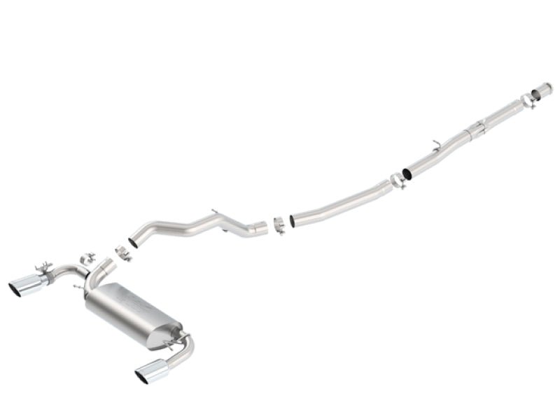 Borla 16-17 Ford Focus RS 2.3L MT Round Angle-Cut Tips Split Rear Exit ATAK Catback Exhaust-Catback-Borla