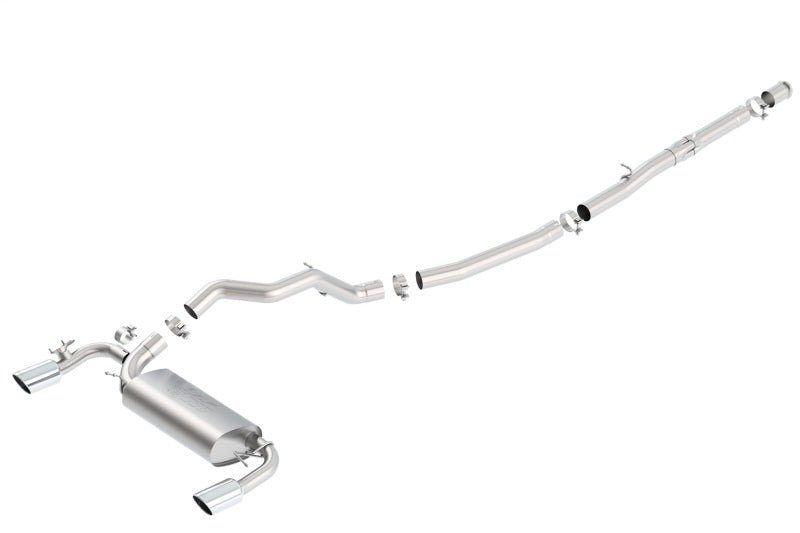 Borla 16-17 Ford Focus RS 2.3L MT Round Angle-Cut Tips Split Rear Exit ATAK Catback Exhaust-Catback-Borla