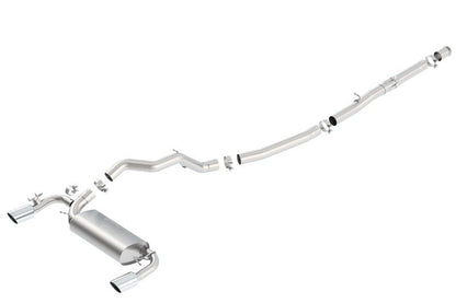 Borla 16-17 Ford Focus RS 2.3L MT Round Angle-Cut Tips Split Rear Exit ATAK Catback Exhaust-Catback-Borla