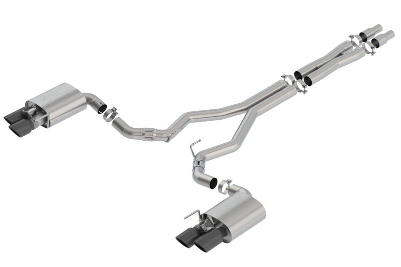 Borla 2018 Ford Mustang GT 5.0L AT/MT 3in ATAK Catback Exhaust Black Chrome Tips w/ Valves-Catback-Borla