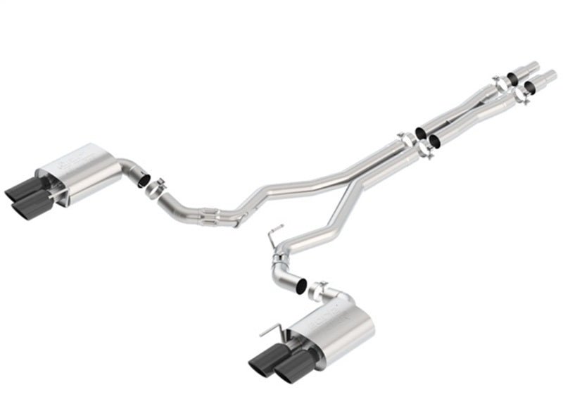 Borla 2018 Ford Mustang GT (A/T / M/T) 3in ATAK Catback Exhaust w/o Valves w/ Black Chrome Tips-Catback-Borla
