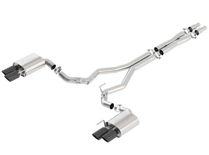 Borla 2018 Ford Mustang GT (A/T / M/T) 3in ATAK Catback Exhaust w/o Valves w/ Black Chrome Tips-Catback-Borla