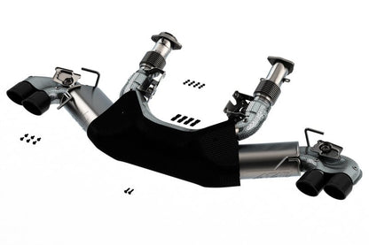 Borla 2020 Chevrolet Corvette C8 6.2 ATAK 3in Exhaust System Dual Round Rolled A/C Black Chrome Tips-Catback-Borla