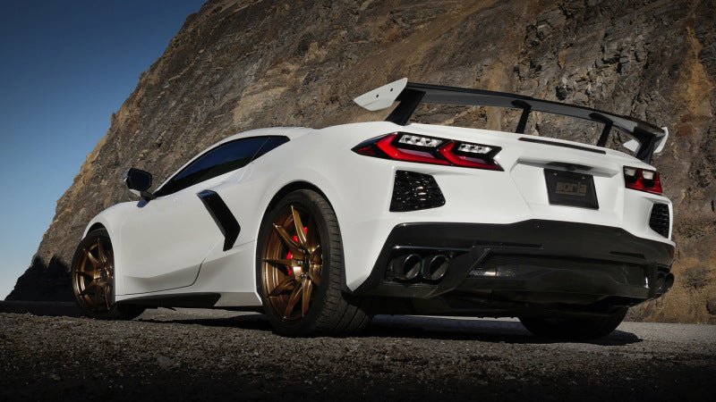 Borla 2020 Chevrolet Corvette C8 6.2 ATAK 3in Exhaust System Dual Round Rolled A/C Black Chrome Tips-Catback-Borla
