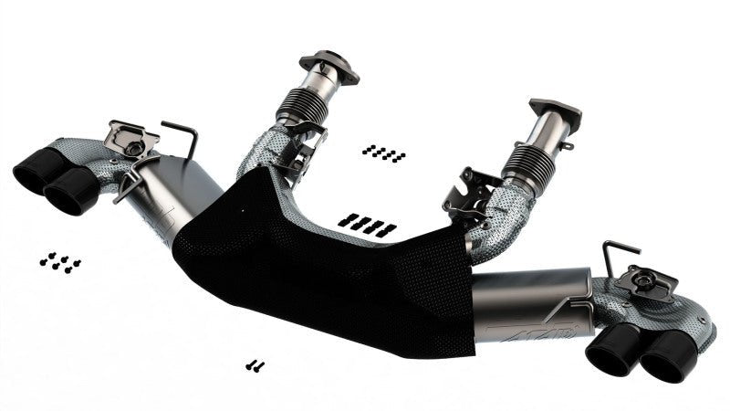 Borla 2020 Chevrolet Corvette C8 6.2 ATAK 3in Exhaust System Dual Round Rolled A/C Black Chrome Tips-Catback-Borla