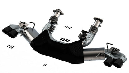 Borla 2020 Chevrolet Corvette C8 6.2 ATAK 3in Exhaust System Dual Round Rolled A/C Black Chrome Tips-Catback-Borla