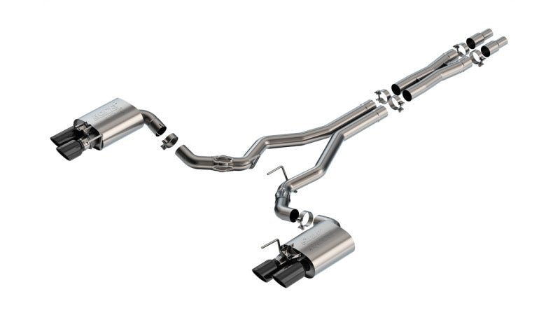 Borla 2024 Ford Mustang GT 5.0L V8 w/ Active Exhaust ATAK Cat-Back Exhaust System - Black Chrome-Catback-Borla