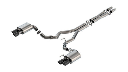 Borla 2024 Ford Mustang GT 5.0L V8 w/ Active Exhaust ATAK Cat-Back Exhaust System - Black Chrome-Catback-Borla