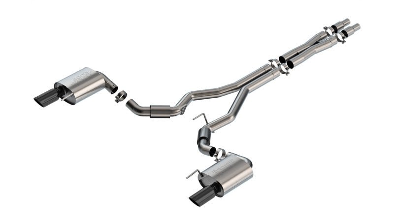 Borla 2024 Ford Mustang GT 5.0L V8 w/o Active Exhaust S-Type Cat-Back Exhaust System - Black Chrome-Catback-Borla