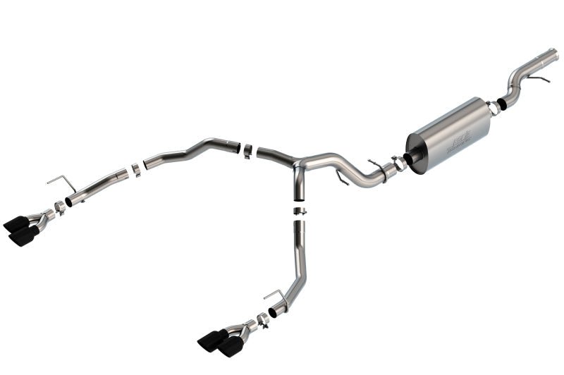 Borla 21-22 Chevrolet Tahoe 6.2L V8 2/4WD 4DR T-304 SS Touring Cat-Back Exhaust w/ Black Chrome Tips-Catback-Borla