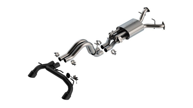 Borla 22-24 Ford Bronco Raptor V6 Turbo AT 2WD / 4WD ATAK Catback Exhaust w/ 4in Black Coated Tips-Catback-Borla