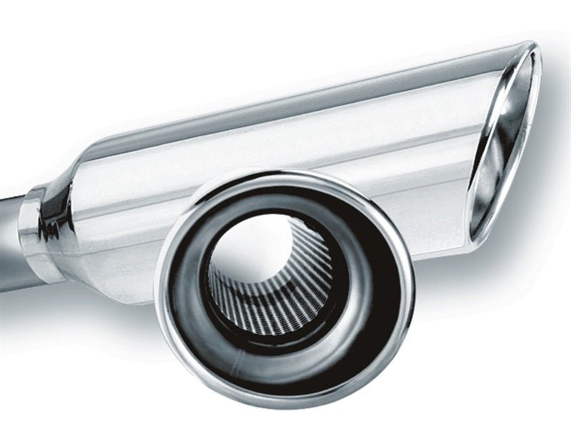 Borla 2.25in Inlet 4in Round Rolled Angle Cut Resonated x 13in Long Exhaust Tip-Tips-Borla