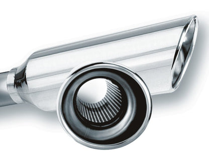 Borla 2.25in Inlet 4in Round Rolled Angle Cut Resonated x 13in Long Exhaust Tip-Tips-Borla