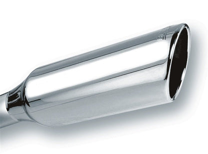Borla 2.25in Inlet 4in Round Rolled Angle Cut x 12in Long Embossed Exhaust Tip-Tips-Borla