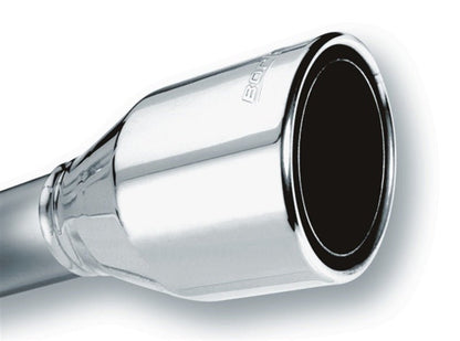 Borla 2.5in Inlet 4.5in Round Rolled Angle Cut Phantom X 7.75in Long Embossed Universal Exhaust Tips-Tips-Borla
