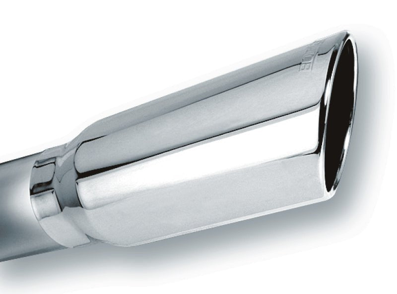 Borla 4in Inlet 5in Round Rolled Angle Cut w/ Clamp x 14in Long Exhaust Tip-Tips-Borla