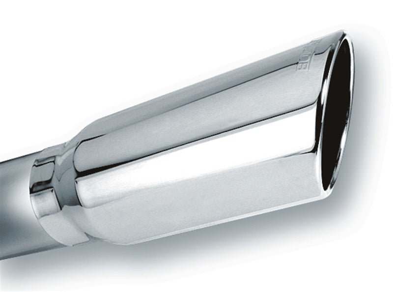 Borla 4in Inlet 5in Round Rolled Angle Cut w/ Clamp x 14in Long Exhaust Tip-Tips-Borla