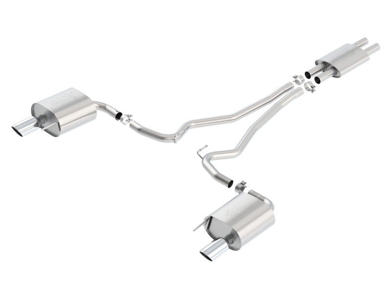 Borla ATAK Cat Back 15 Ford Mustang 3.7L V6 MT/AT 2.25in Pipe 4in Single Round Rolled Tips-Catback-Borla