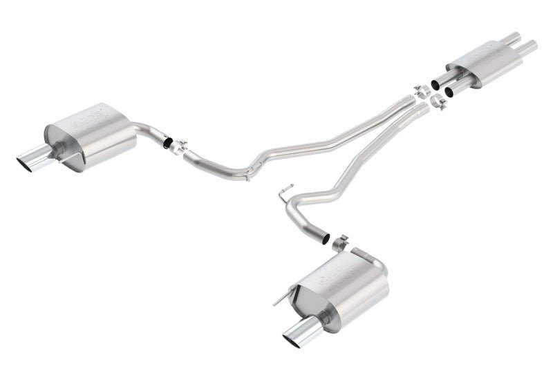 Borla ATAK Cat Back 15 Ford Mustang 3.7L V6 MT/AT 2.25in Pipe 4in Single Round Rolled Tips-Catback-Borla