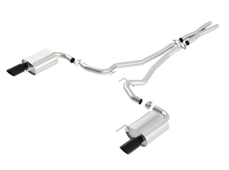 Borla Atak S Cat-Back 15-17 Ford Mustang GT 5.0L V8 MT/AT 2.5in pipe 4in tip (Black Chrome)-Catback-Borla