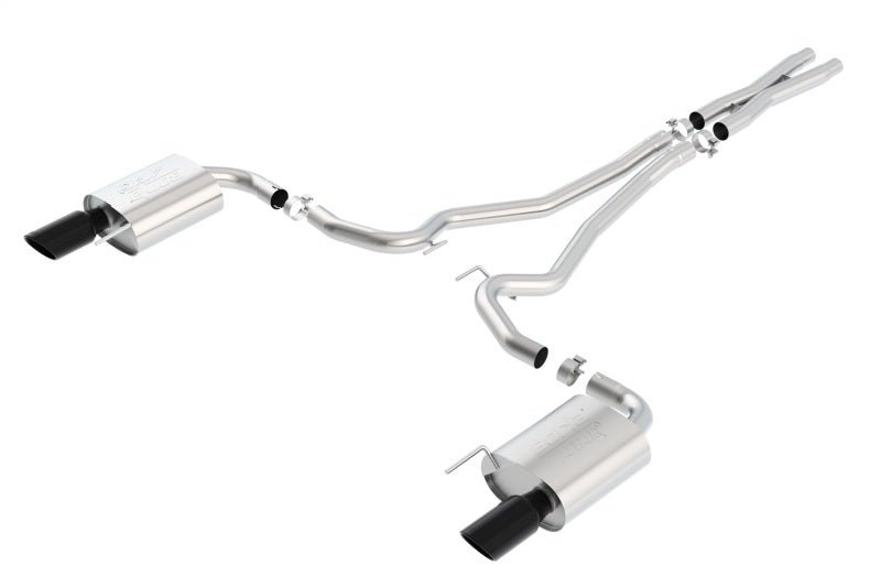 Borla Atak S Cat-Back 15-17 Ford Mustang GT 5.0L V8 MT/AT 2.5in pipe 4in tip (Black Chrome)-Catback-Borla