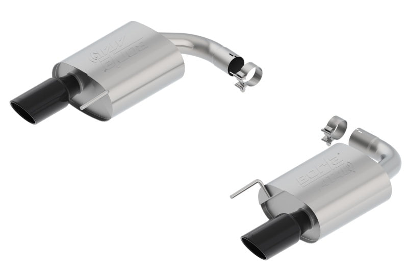 Borla Atak S Rear Section 15-17 Ford Mustang GT 5.0L V8 MT/AT 2.5in pipe 4in tip (Black Chrome)-Catback-Borla