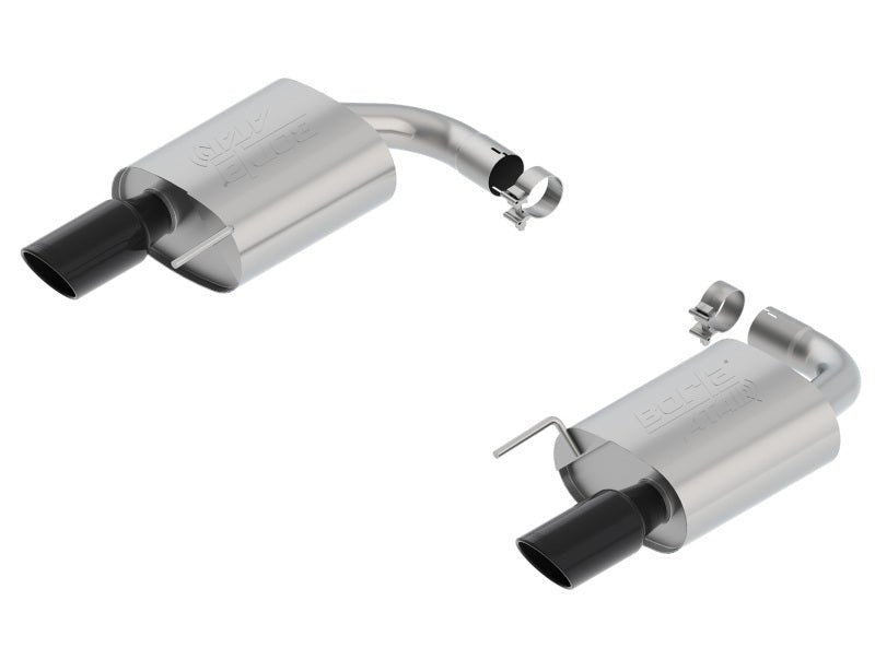 Borla Atak S Rear Section 15-17 Ford Mustang GT 5.0L V8 MT/AT 2.5in pipe 4in tip (Black Chrome)-Catback-Borla