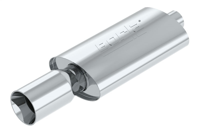 Borla Boomer Muffler Thumper Oval 2-1/4in In 4in Side Round Out-Muffler-Borla