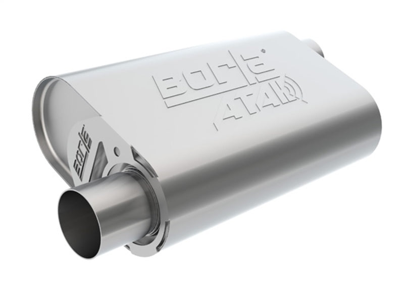 Borla CrateMuffler SBC 283 / 327 / 350 2.5 inch Offset/Center 14in x 4.35in x 9in Oval Muffler Muffler