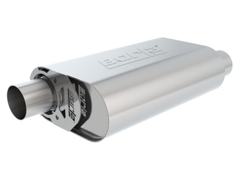 Borla CrateMuffler SBC 283 / 327 / 350 2.5 inch Offset/Center 14in x 4.35in x 9in Oval Muffler Muffler