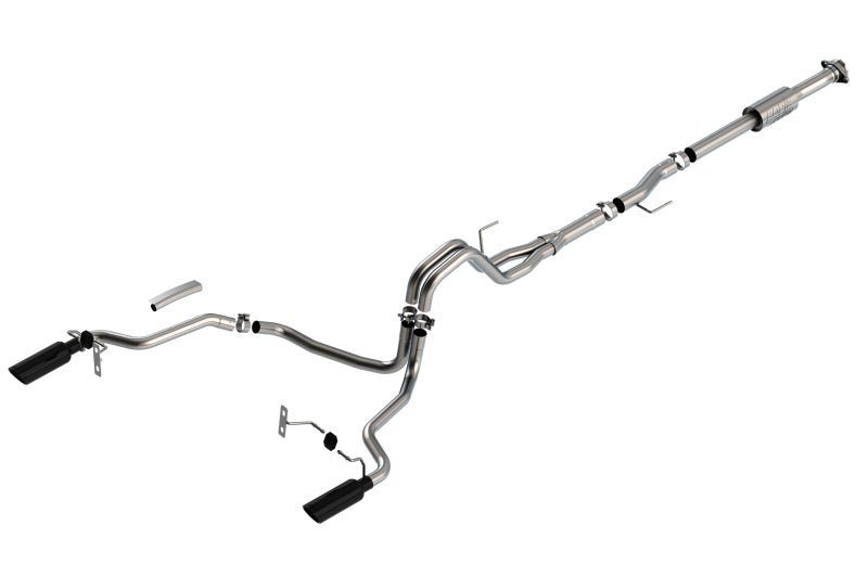 Borla F-150 2021 2.7L/3.5L 4dr CC SB EC STB Lari/King R/Plinum/LTD 3/2.25 SRE CB AK BLK CHR Tips-Catback-Borla