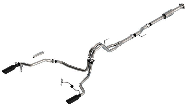 Borla F-150 2021 2.7L/3.5L 4dr CC SB EC STB Lari/King R/Plinum/LTD 3/2.25 SRE CB AK BLK CHR Tips-Catback-Borla