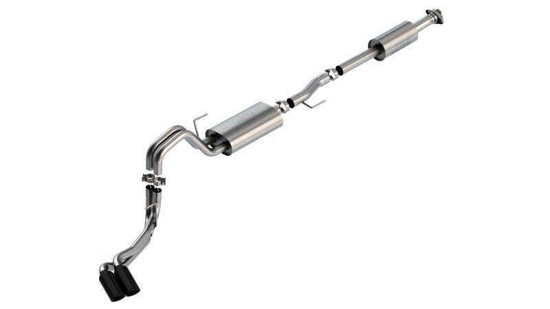 Borla F-150 2021 2.7L/3.5L 4dr CC SB EC STB Lar/KingR/Plnm/LTD 3/2.25 DSE CB Touring BLK CHR Tips-Catback-Borla