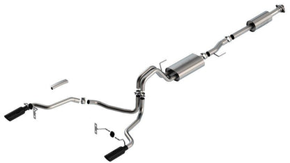 Borla F-150 2021 5.0L 4dr CC SB EC STB Lariat/KR/Pltm/LTD 3/2.25 SRE Cat-Back Touring Black CHR Tips-Catback-Borla