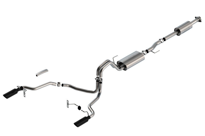 Borla F-150 2021 5.0L 4dr CC SB EC STB Lariat/KR/Pltm/LTD 3/2.25 SRE Cat-Back Touring Black CHR Tips-Catback-Borla