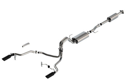 Borla F-150 2021 5.0L 4dr CC SB EC STB Lariat/KR/Pltm/LTD 3/2.25 SRE Cat-Back Touring Black CHR Tips-Catback-Borla
