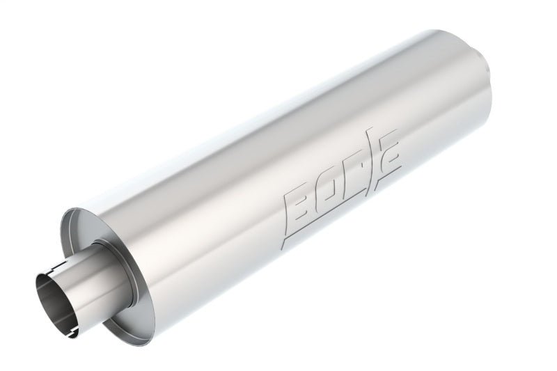 Borla Heavy Duty (Truck) Muffler - 3in Center-Center 24in x 6.75in Round (Notched)-Muffler-Borla