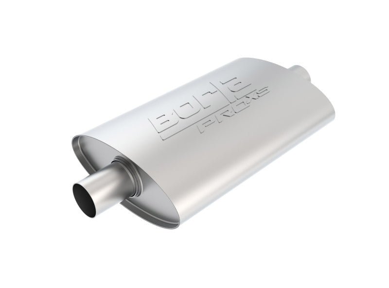 Borla Pro-XS 2inch, 2inch, 14inch x 9-1/2inch x 4inch Oval Cen/Cen w/o Notch Turbo Muffler-Muffler-Borla