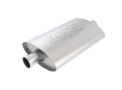 Borla Pro-XS 2inch, 2inch, 14inch x 9-1/2inch x 4inch Oval Cen/Cen w/o Notch Turbo Muffler-Muffler-Borla
