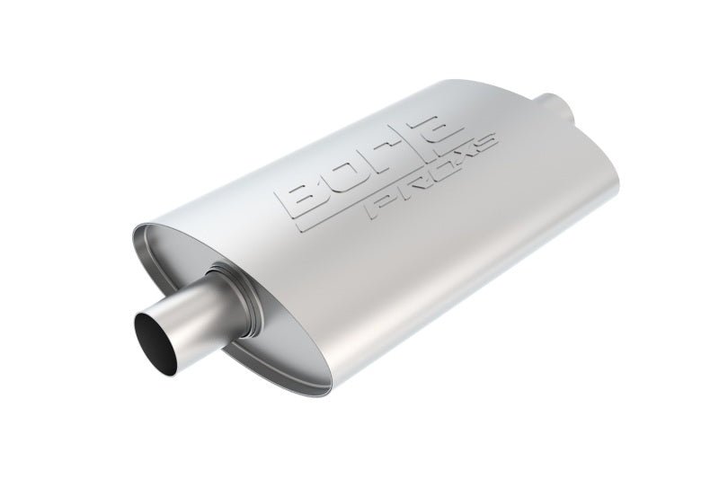 Borla Pro-XS 2inch, 2inch, 14inch x 9-1/2inch x 4inch Oval Cen/Cen w/o Notch Turbo Muffler-Muffler-Borla
