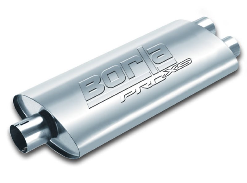 Borla Universal Center/Dual Oval 3in In / 2.5in Out 19in x 4in x 9.5in Notched PRO-XS Muffler-Muffler-Borla