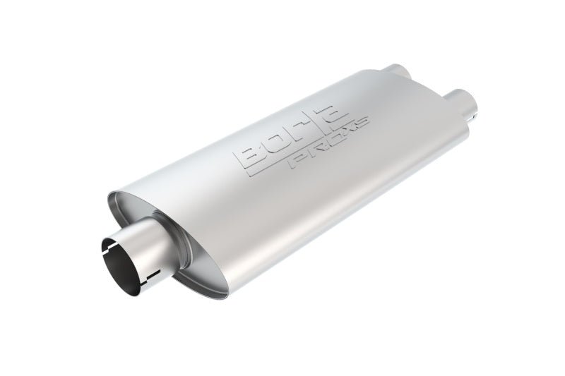 Borla Universal Center/Dual Oval 3in In / 2.5in Out 19in x 4in x 9.5in Notched PRO-XS Muffler-Muffler-Borla
